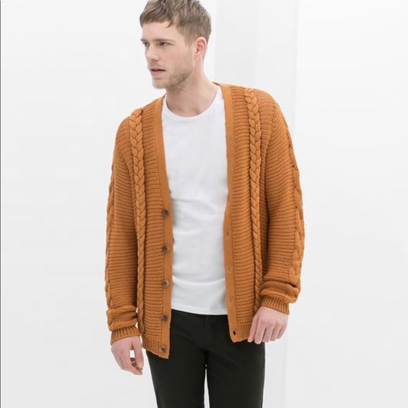 zara long cardigan mens